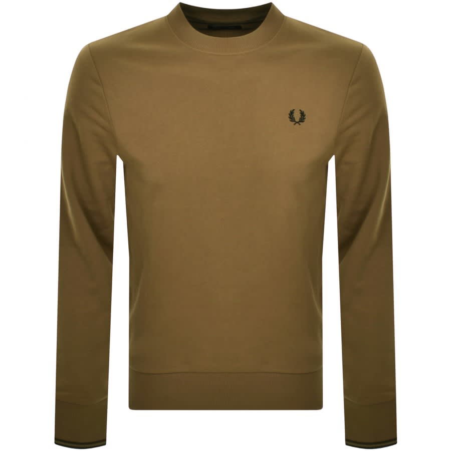 Image number 1 for Fred Perry Crew Neck Sweatshirt Khaki