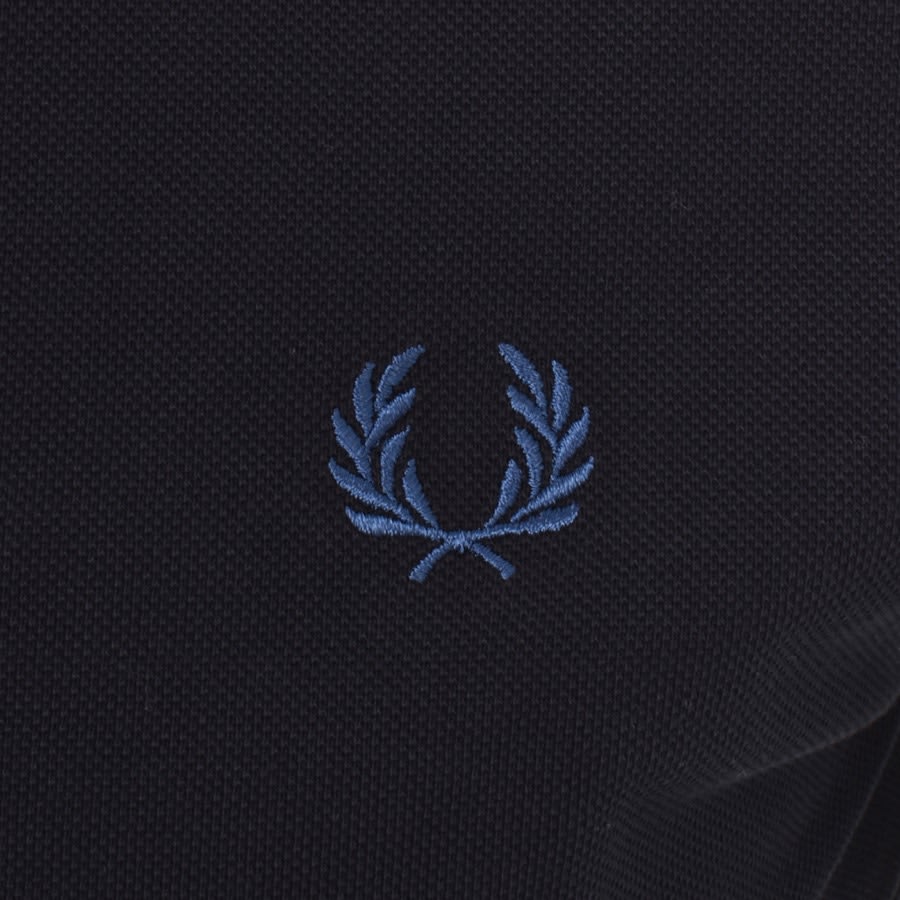 Image number 3 for Fred Perry Graphic Collar Polo T Shirt Navy