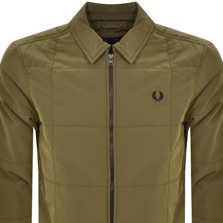 Image number 2 for Fred Perry Quilted Overshirt Green