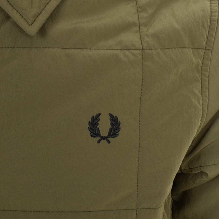 Image number 3 for Fred Perry Quilted Overshirt Green