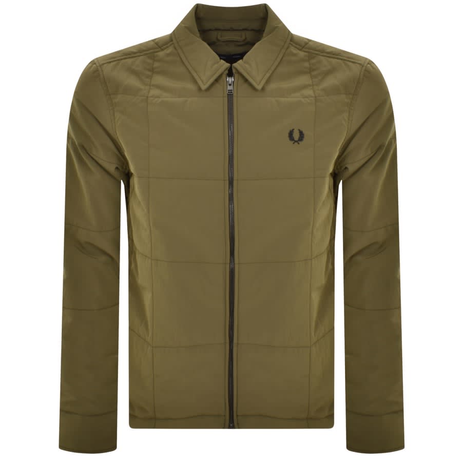 Image number 1 for Fred Perry Quilted Overshirt Green