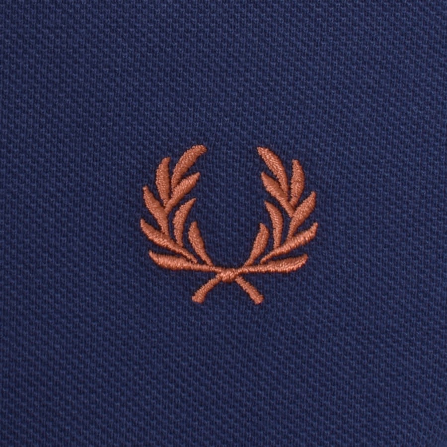 Image number 3 for Fred Perry Long Sleeved Polo T Shirt Blue