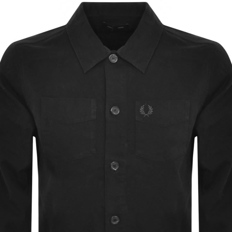 Image number 2 for Fred Perry Twill Overshirt Black