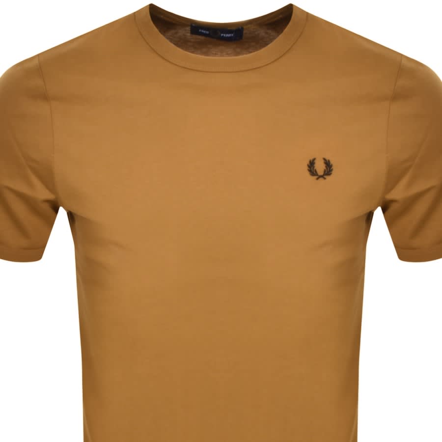 Image number 2 for Fred Perry Ringer T Shirt Brown
