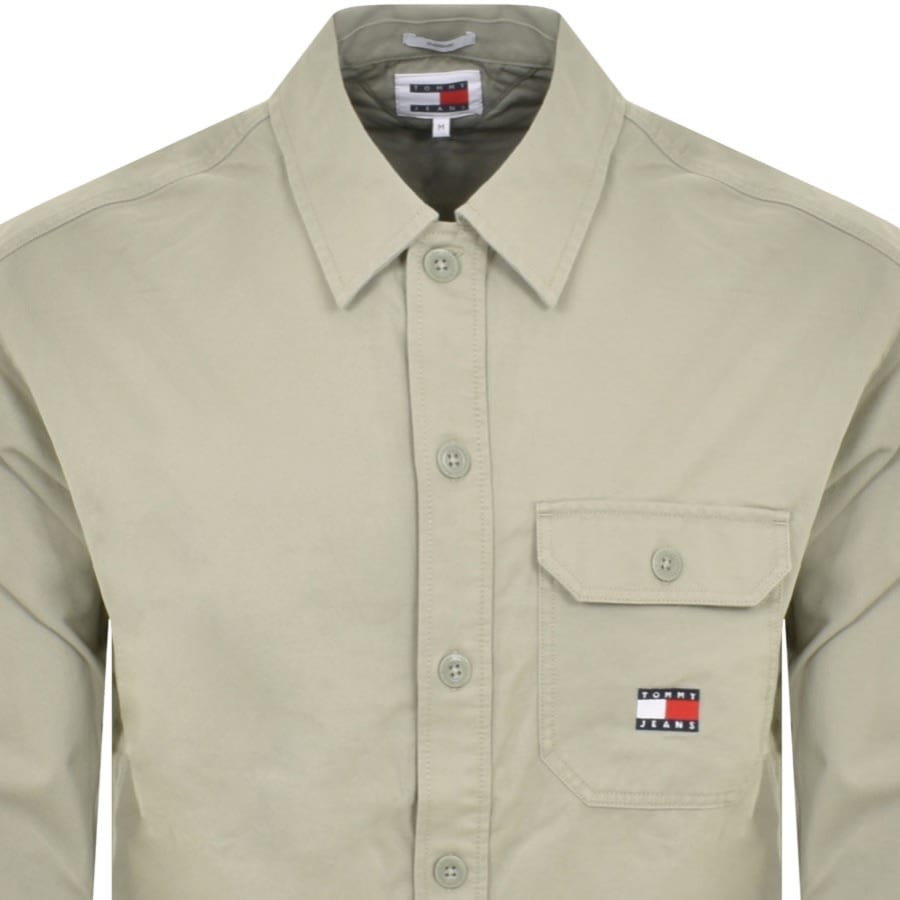 Image number 2 for Tommy Jeans Essential Overshirt Green
