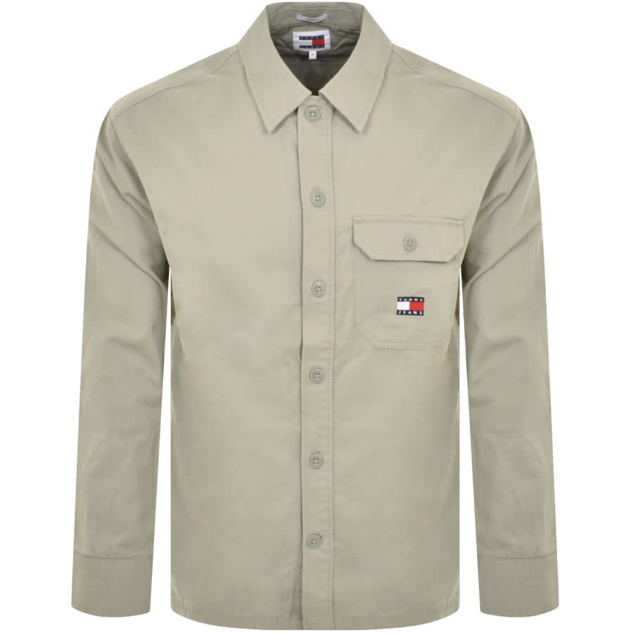 Image number 1 for Tommy Jeans Essential Overshirt Green