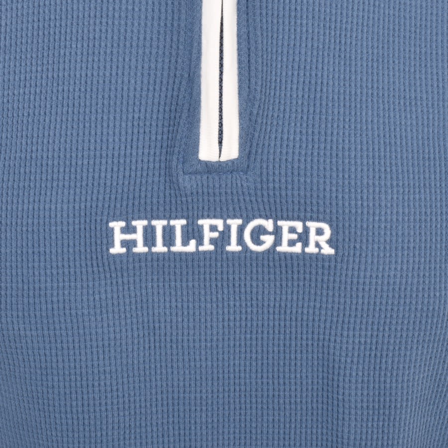 Image number 3 for Tommy Hilfiger Lounge Half Zip Sweatshirt Blue