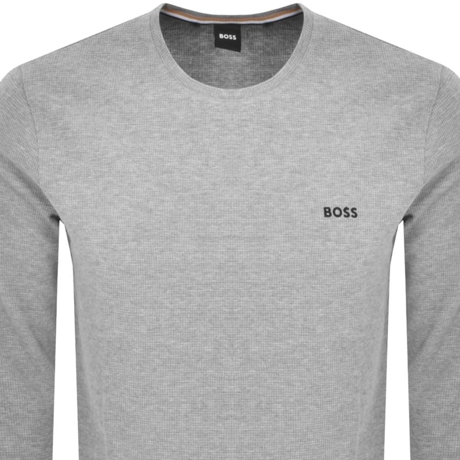 Image number 2 for BOSS Lounge Long Sleeve T Shirt Grey