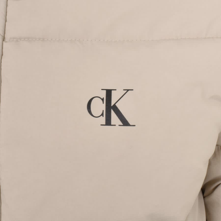 Image number 4 for Calvin Klein Jeans Non Down Logo Jacket Beige