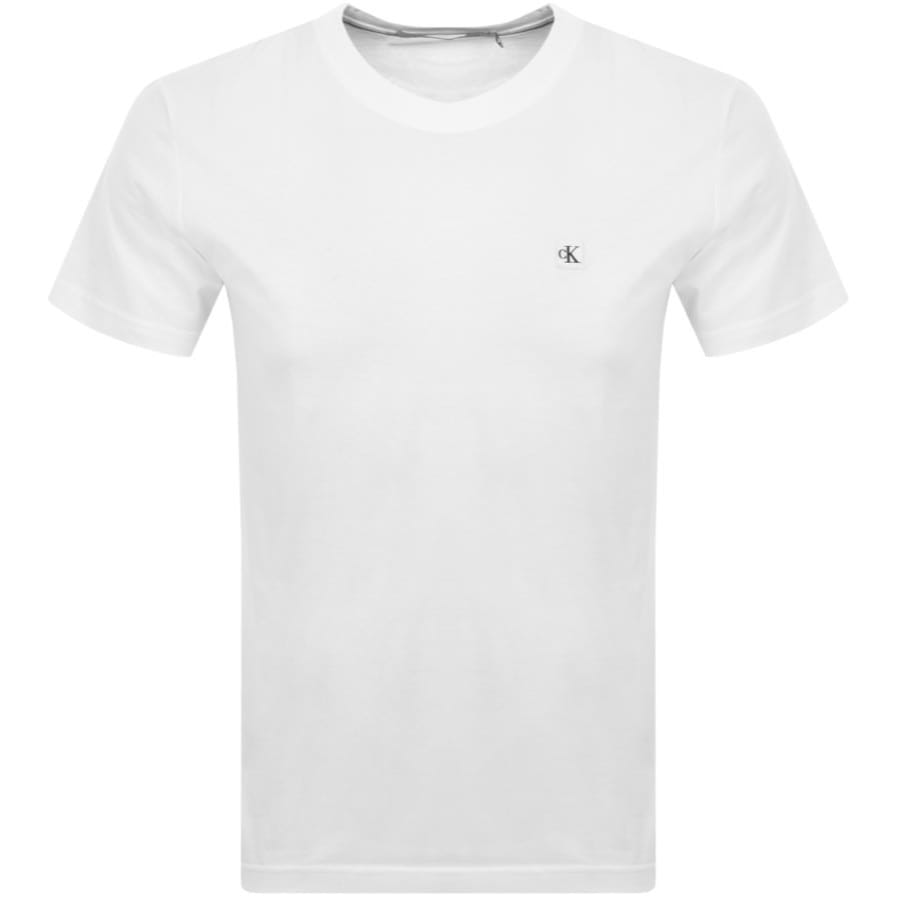 Image number 1 for Calvin Klein Jeans Embroidered Logo T Shirt White