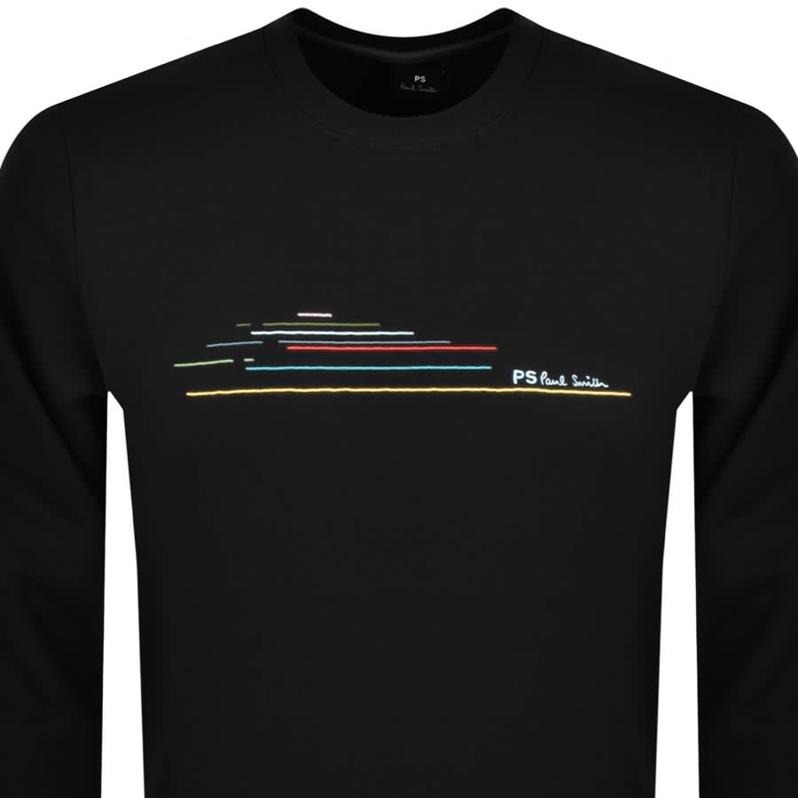 Image number 2 for Paul Smith Chest Stripe Sweatshirt Black