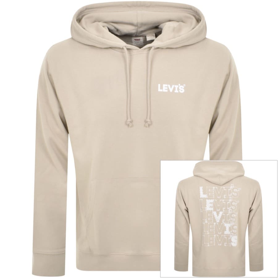 Image number 1 for Levis Relaxed Logo Hoodie Beige