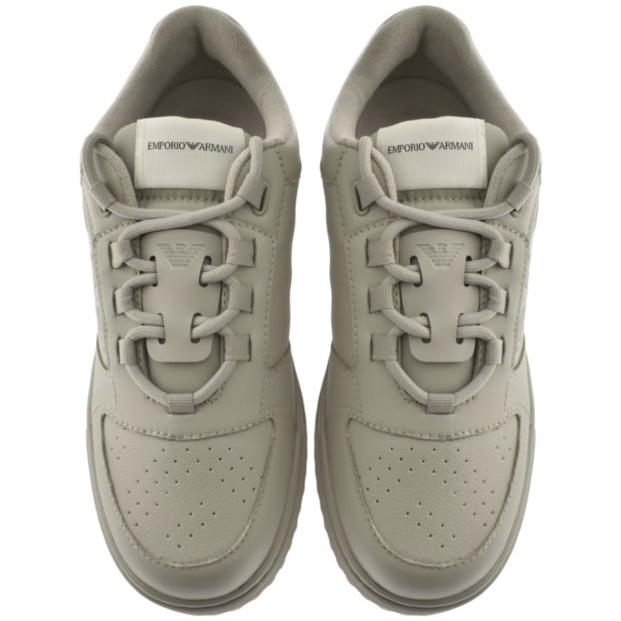 Image number 3 for Emporio Armani Logo Trainers Grey