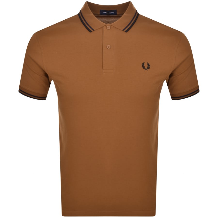 Image number 1 for Fred Perry Twin Tipped Polo T Shirt Brown