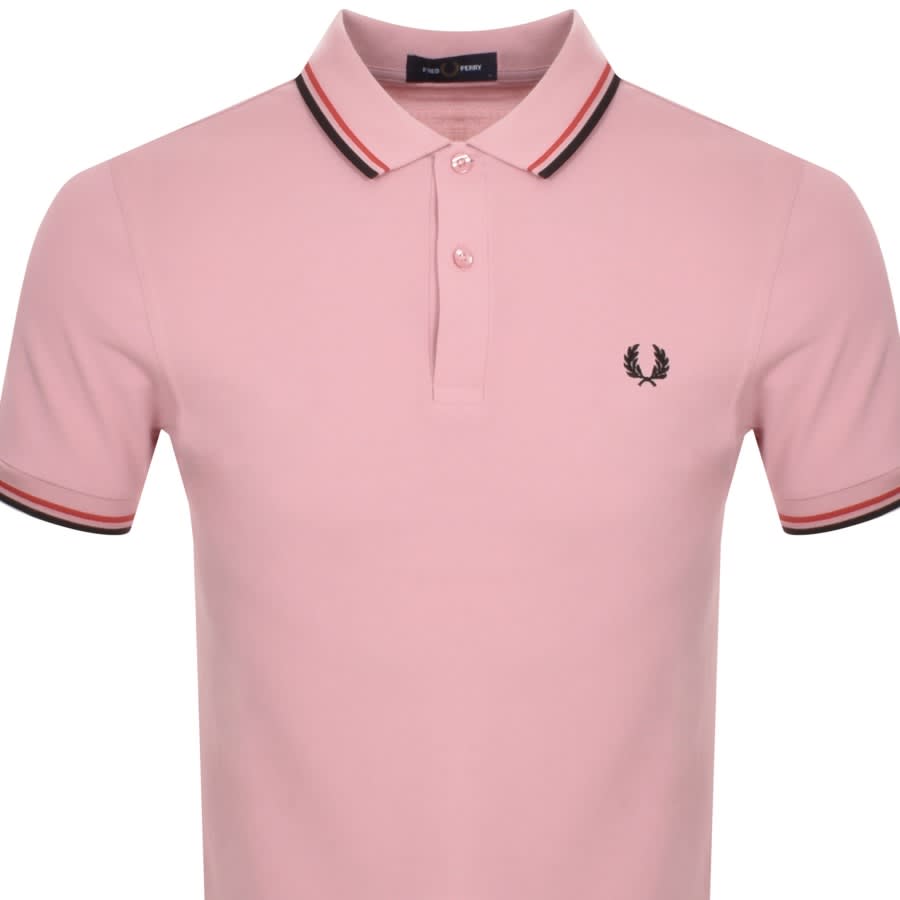 Image number 2 for Fred Perry Twin Tipped Polo T Shirt Pink