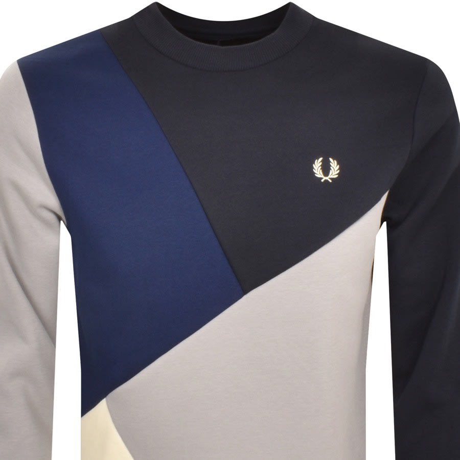 Image number 2 for Fred Perry Colourblock Sweatshirt Navy