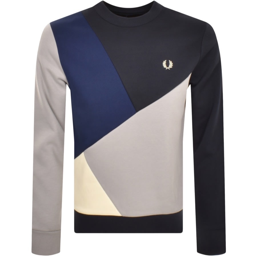 Image number 1 for Fred Perry Colourblock Sweatshirt Navy