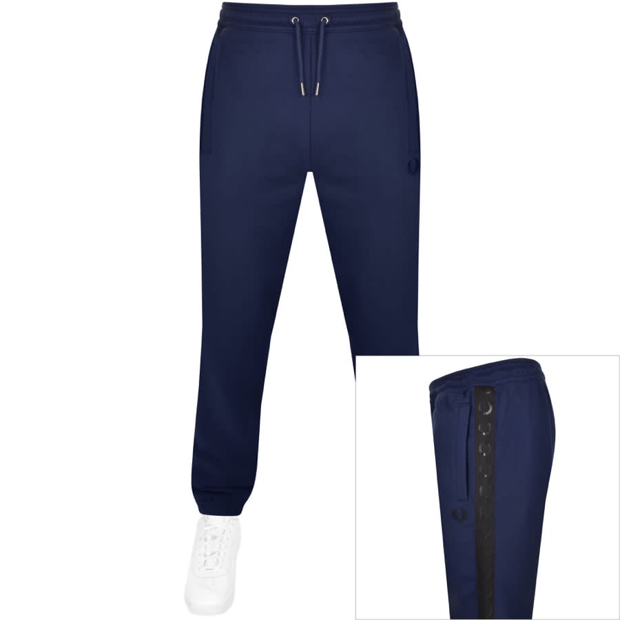 Image number 1 for Fred Perry Laurel Tape Jogging Bottoms Navy
