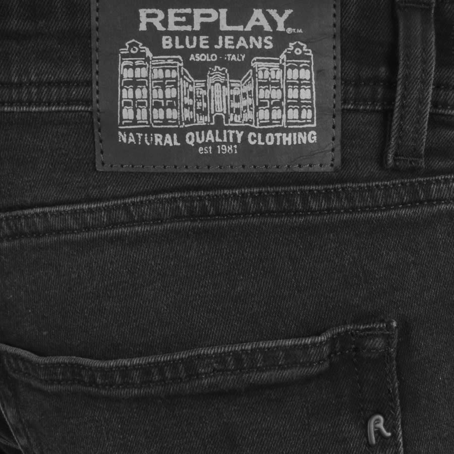 Image number 3 for Replay Grover Straight Jeans Black