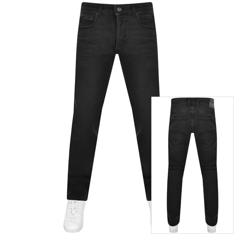 Image number 1 for Replay Grover Straight Jeans Black
