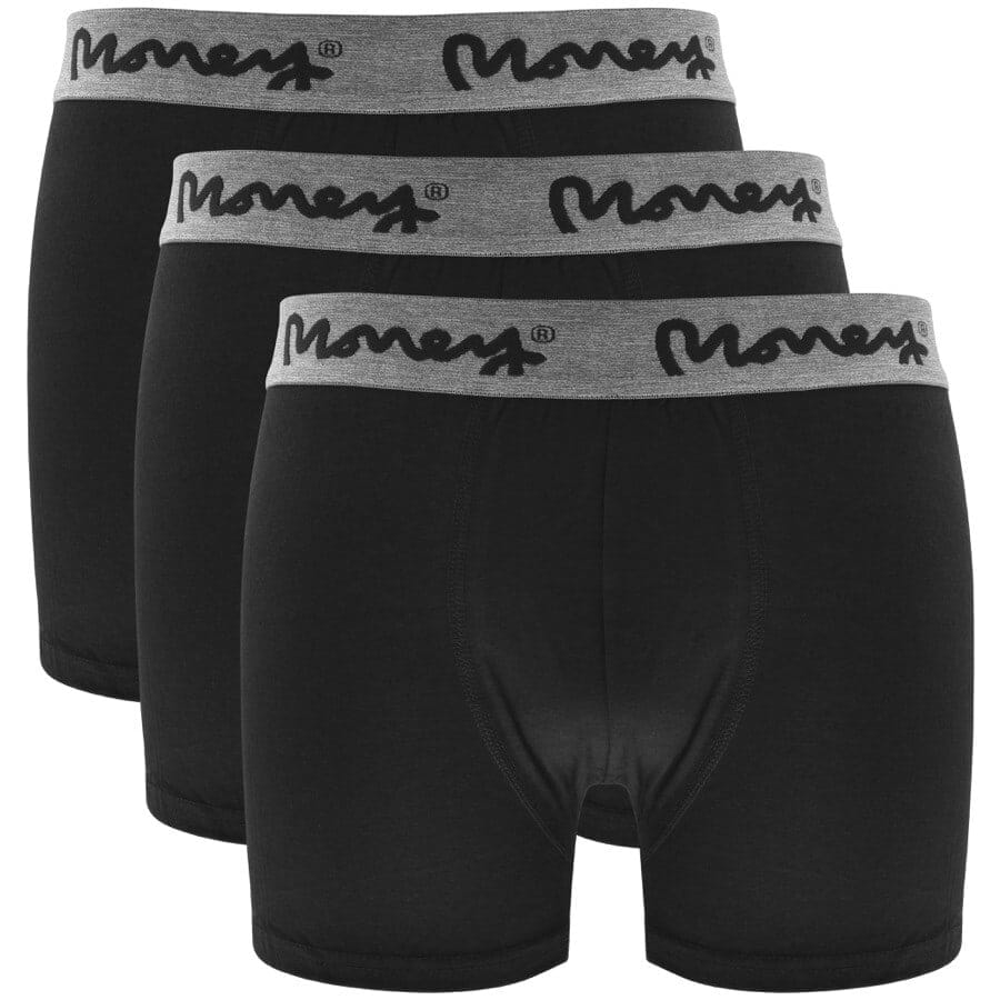 Image number 1 for Money 3 Pack Logo Trunks Black