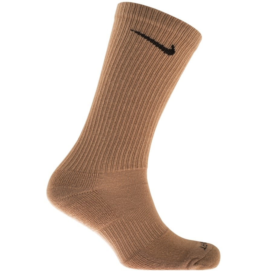 Image number 3 for Nike Training Three Pack Socks Brown