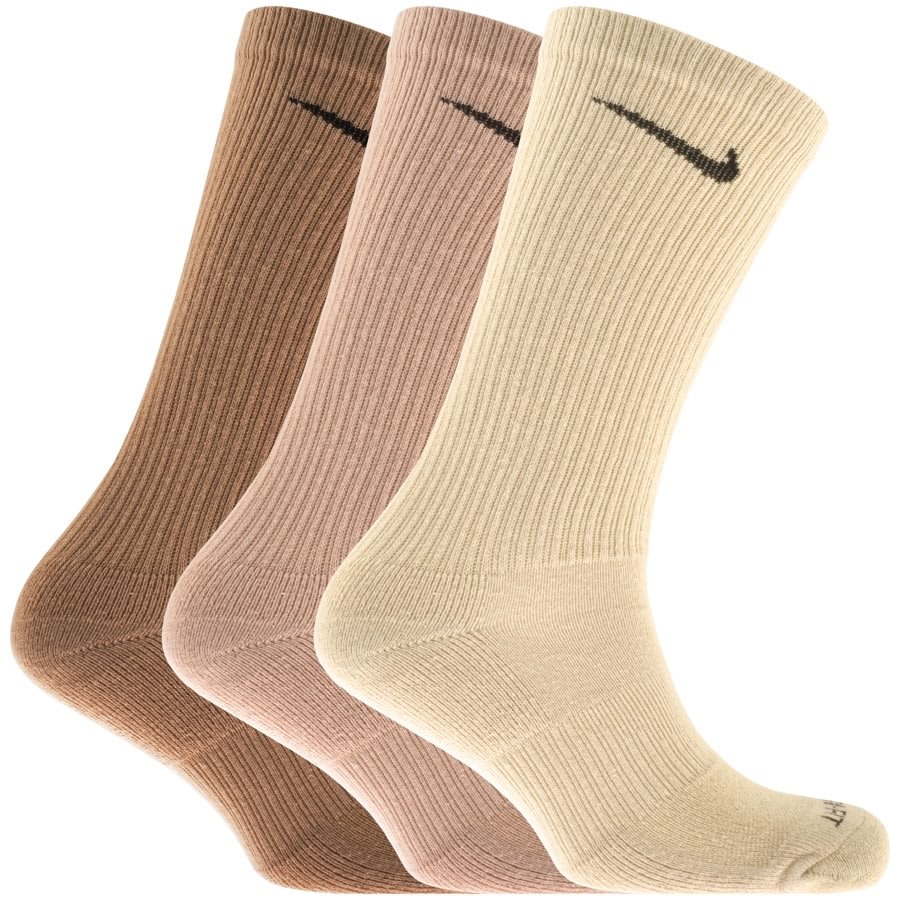 Image number 1 for Nike Training Three Pack Socks Brown