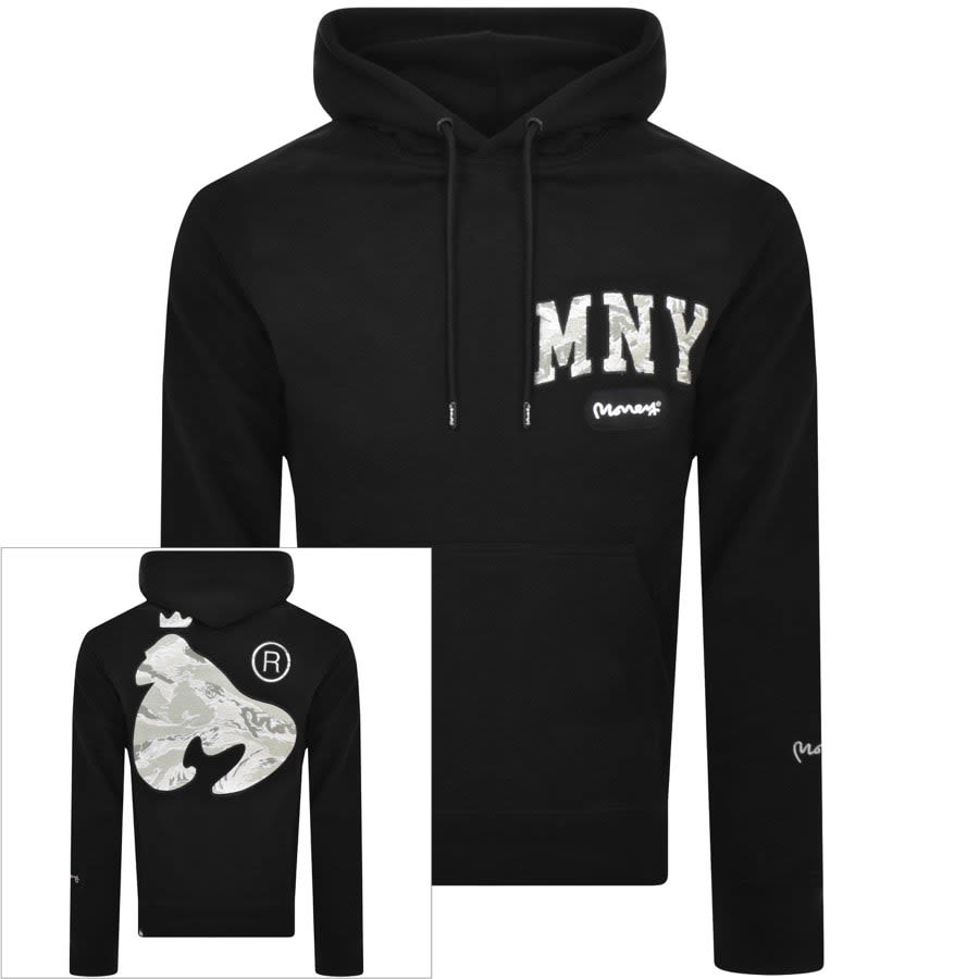 Image number 1 for Money Camo Fill Hoodie Black