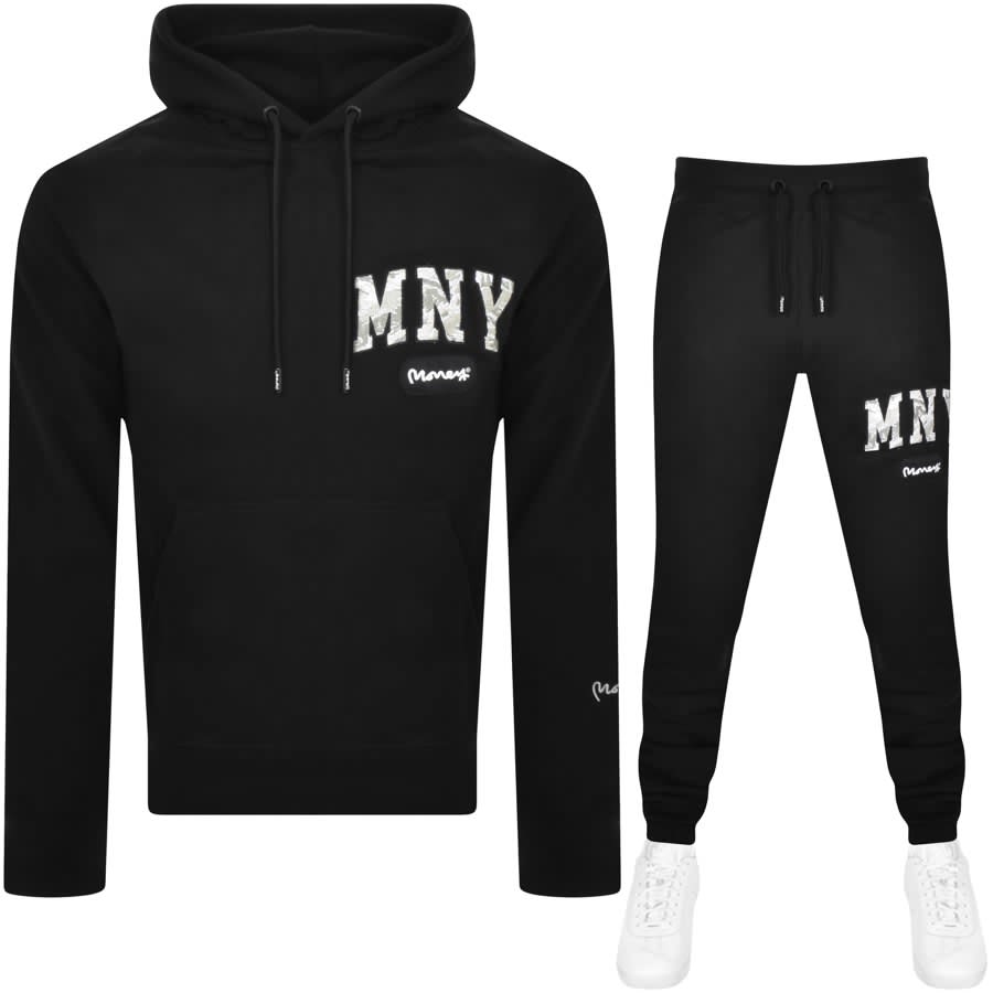 Image number 1 for Money Camo Fill Hooded Tracksuit Black