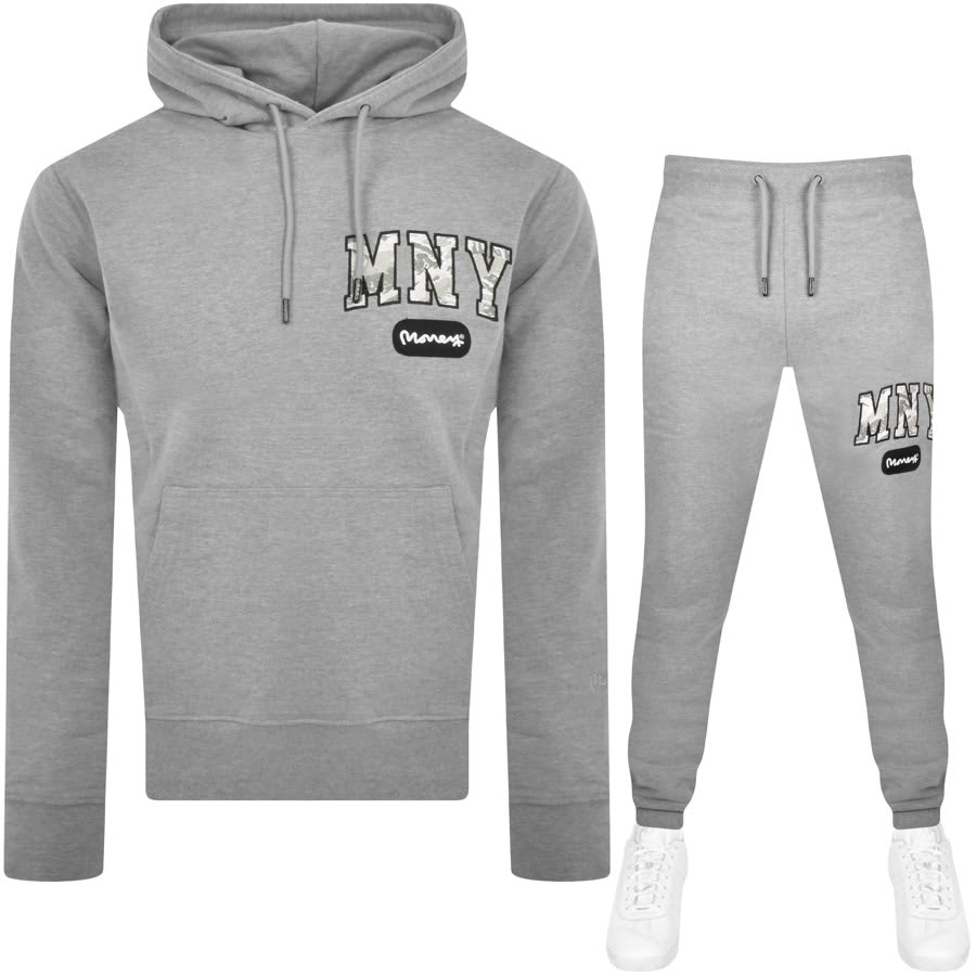 Image number 1 for Money Camo Fill Hooded Tracksuit Grey