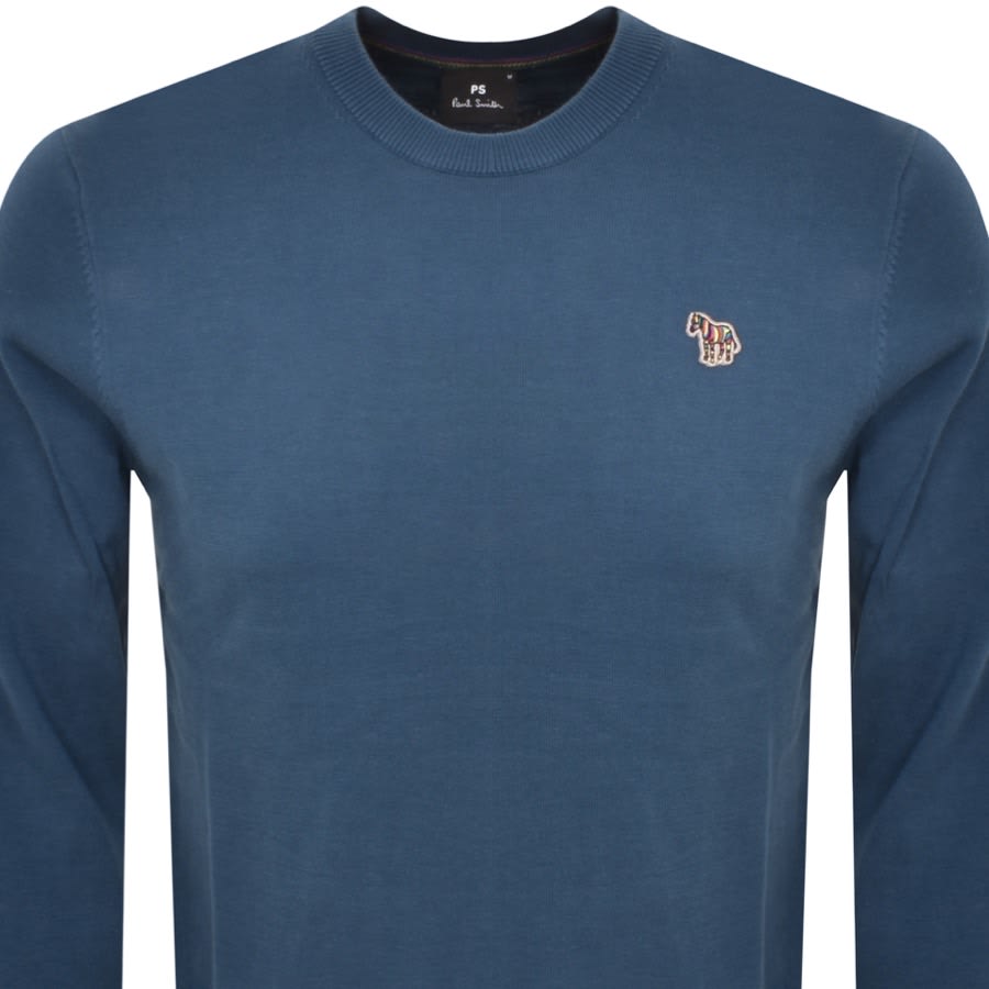 Image number 2 for Paul Smith Logo Knit Jumper Blue