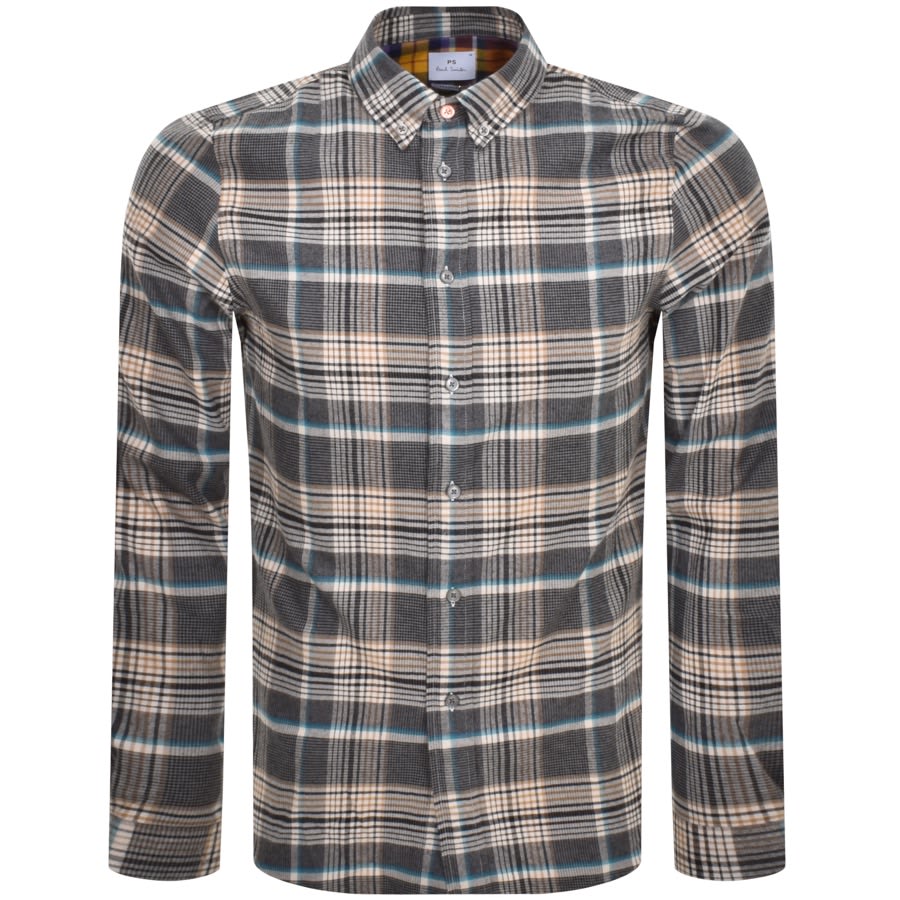 Image number 1 for Paul Smith Check Long Sleeve Shirt Black