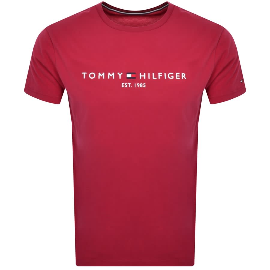 Image number 1 for Tommy Hilfiger Logo T Shirt Red