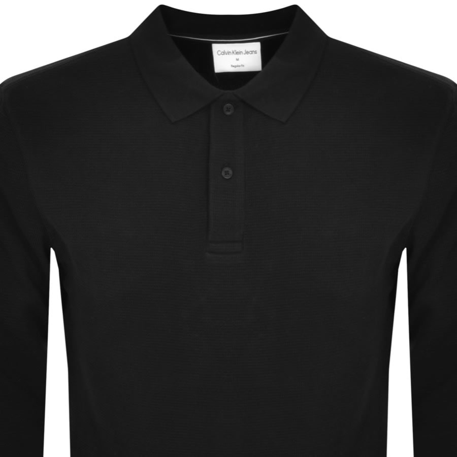 Image number 2 for Calvin Klein Jeans Long Sleeve Polo T Shirt Black