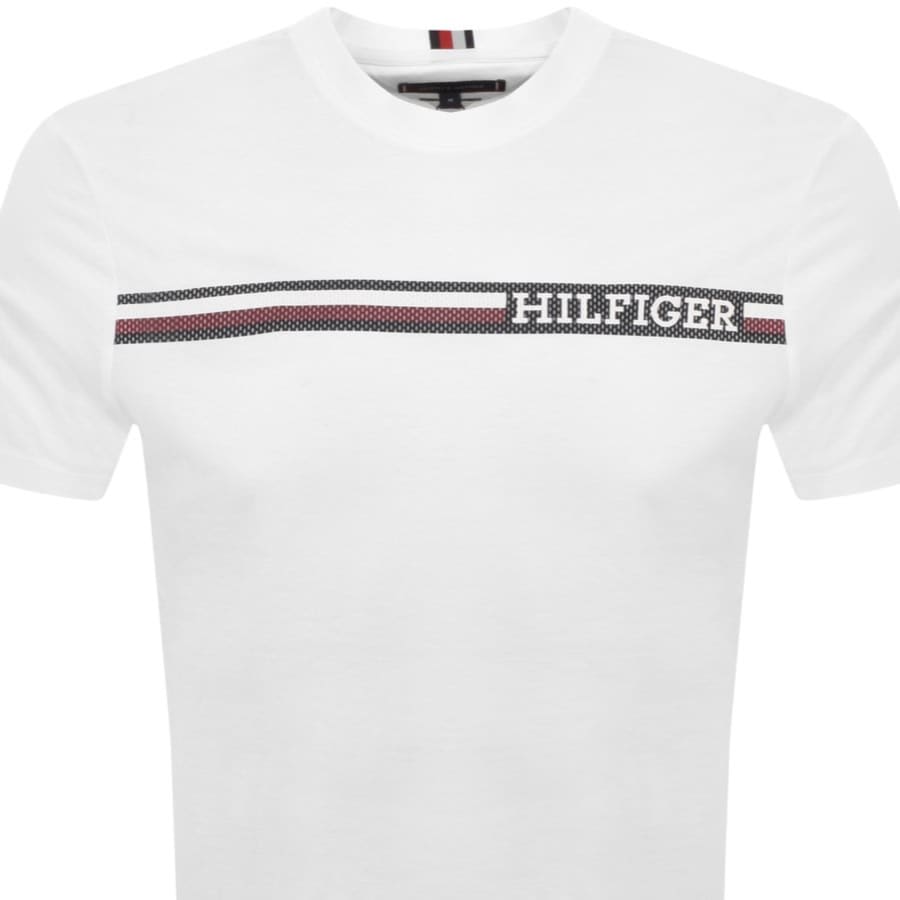 Image number 2 for Tommy Hilfiger Monotype Chest Stripe T Shirt White