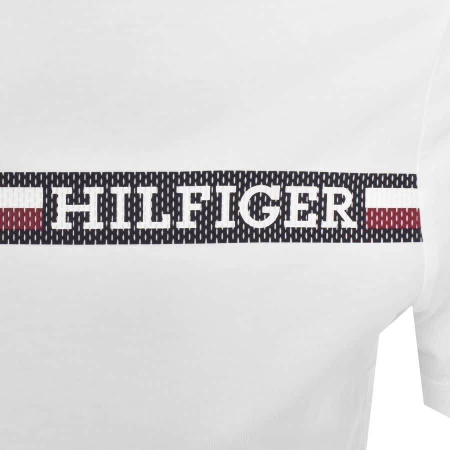 Image number 3 for Tommy Hilfiger Monotype Chest Stripe T Shirt White