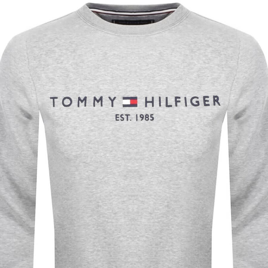 Image number 2 for Tommy Hilfiger Logo Sweatshirt Grey