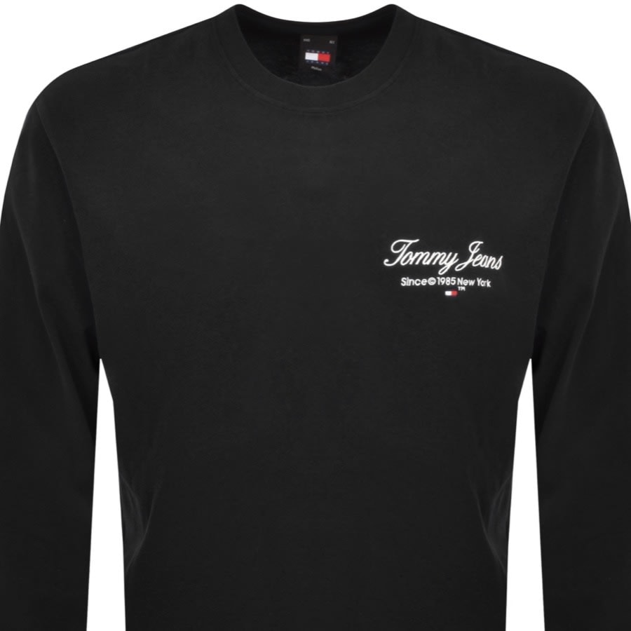 Image number 2 for Tommy Jeans Long Sleeve Logo T Shirt Black