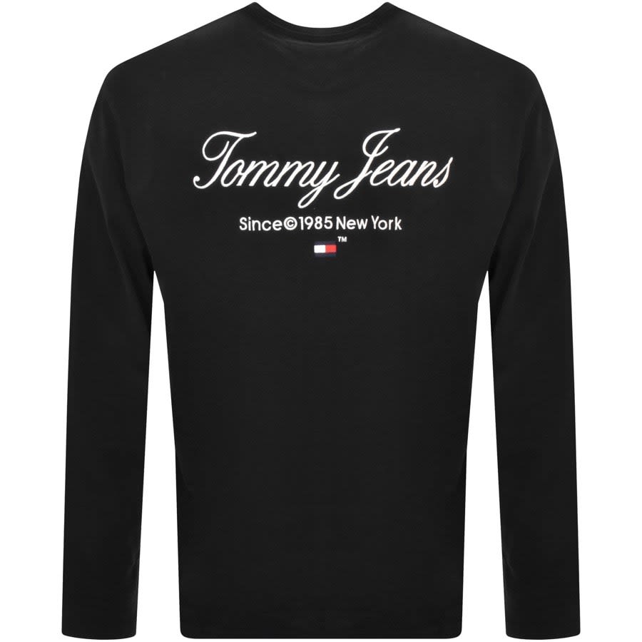 Image number 3 for Tommy Jeans Long Sleeve Logo T Shirt Black