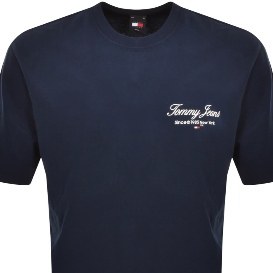 Image number 2 for Tommy Jeans Oversized Logo T Shirt Navy
