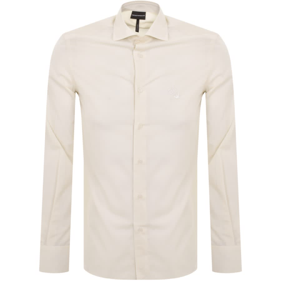 Image number 1 for Emporio Armani Logo Long Sleeve Shirt Cream
