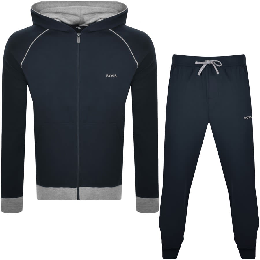 Image number 1 for BOSS Lounge Hooded Tracksuit Navy