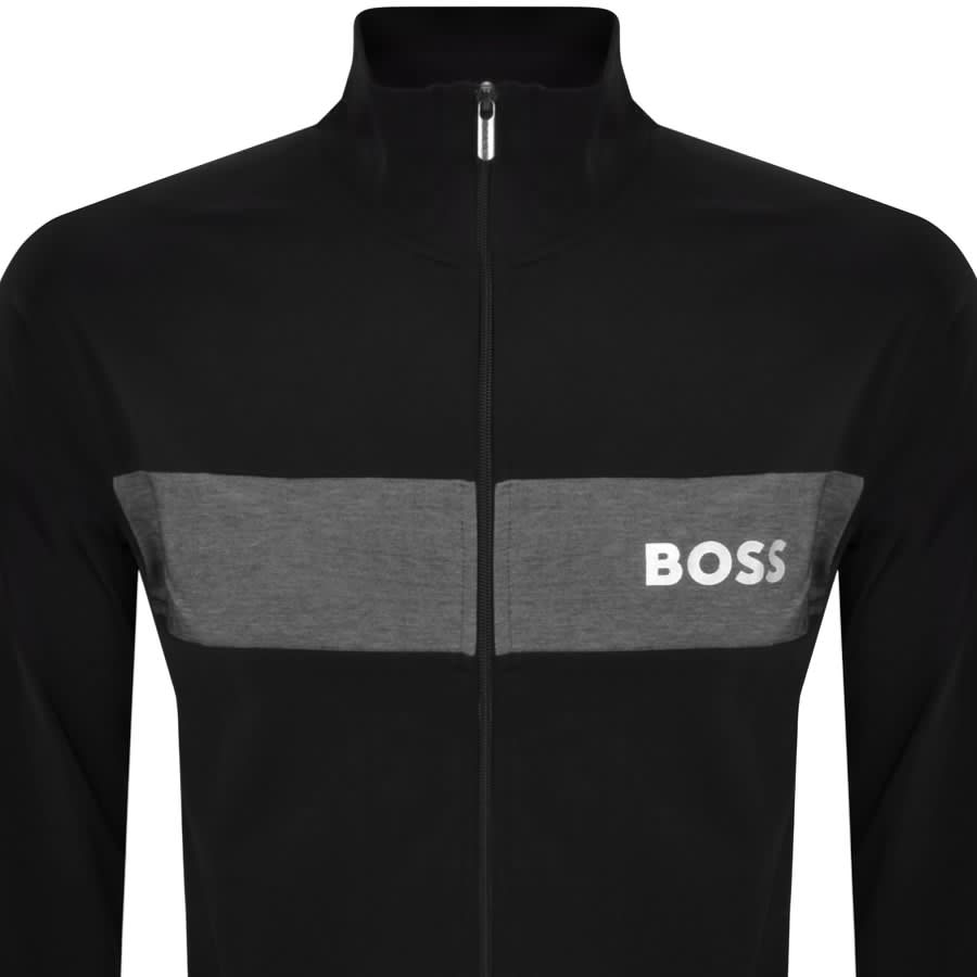 Image number 2 for BOSS Loungewear Full Zip Sweatshirt Black