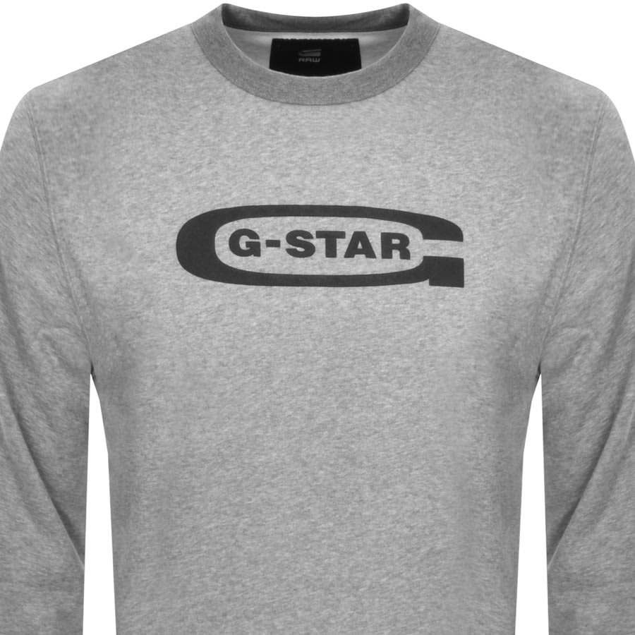 Image number 2 for G Star Raw Old School Logo Sweatshirt Grey