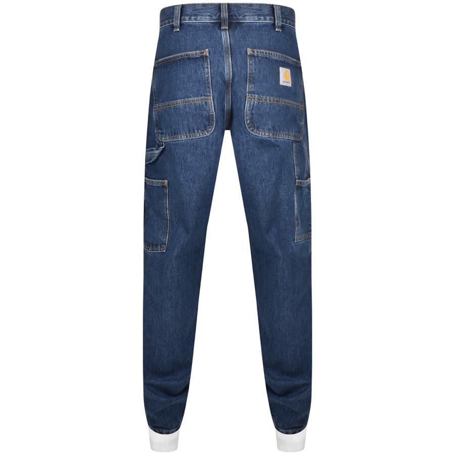 Image number 2 for Carhartt WIP Single Knee Mid Wash Jeans Blue
