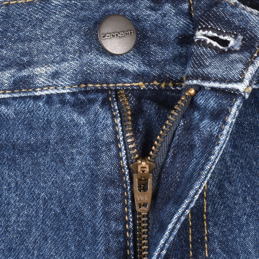 Image number 5 for Carhartt WIP Single Knee Mid Wash Jeans Blue