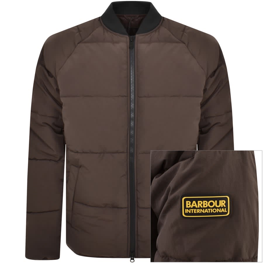 Image number 1 for Barbour International Cluny Quilted Jacket Brown