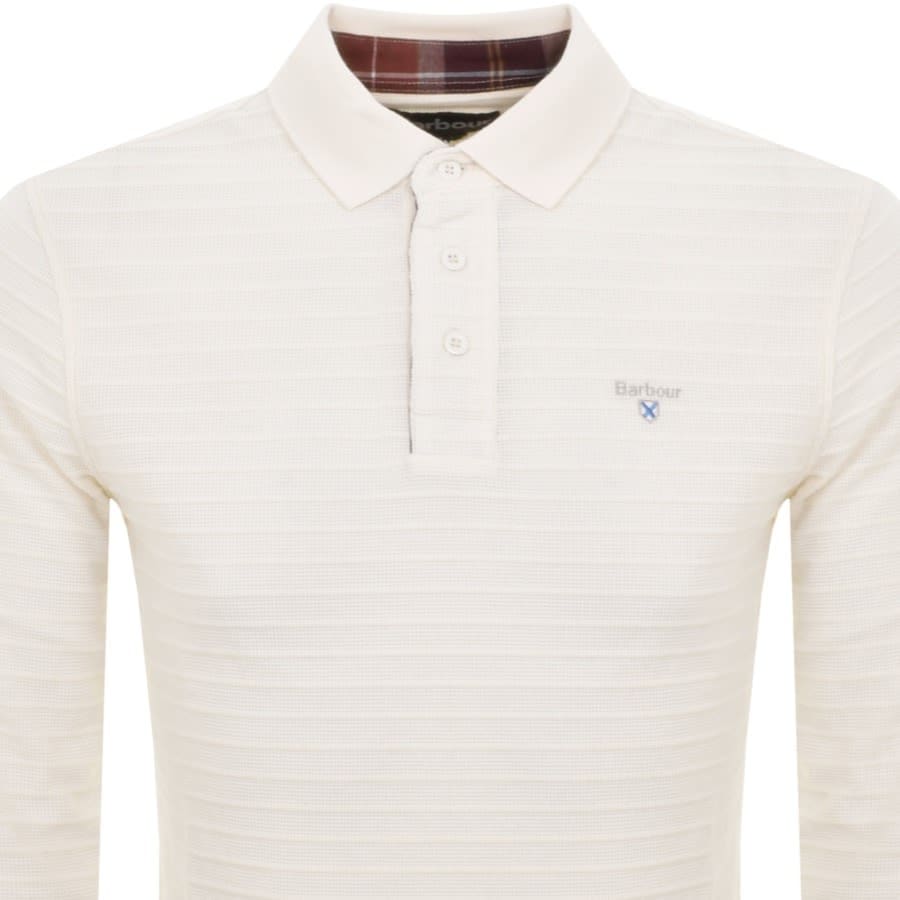 Image number 2 for Barbour Cramlington Long Sleeve Polo T Shirt White