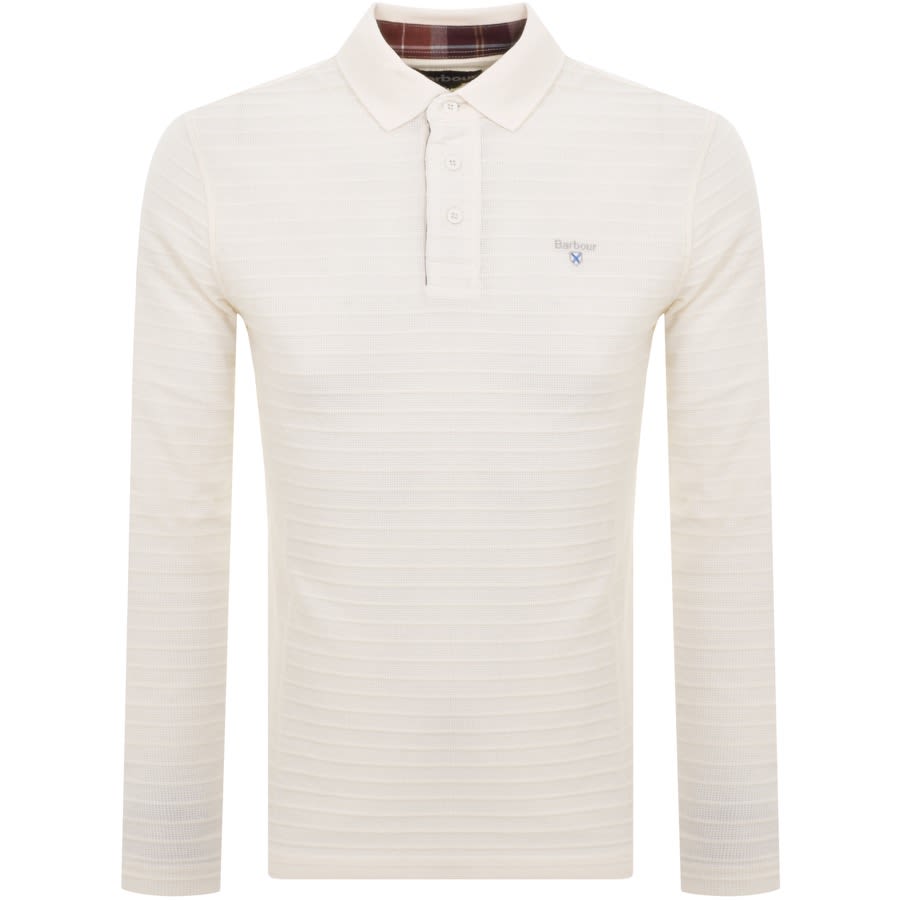 Image number 1 for Barbour Cramlington Long Sleeve Polo T Shirt White