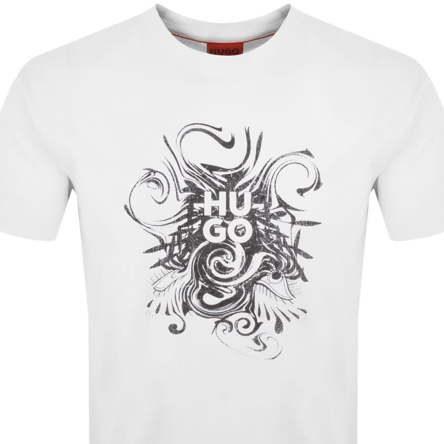 Image number 2 for HUGO Dinkerton Crew Neck T Shirt White